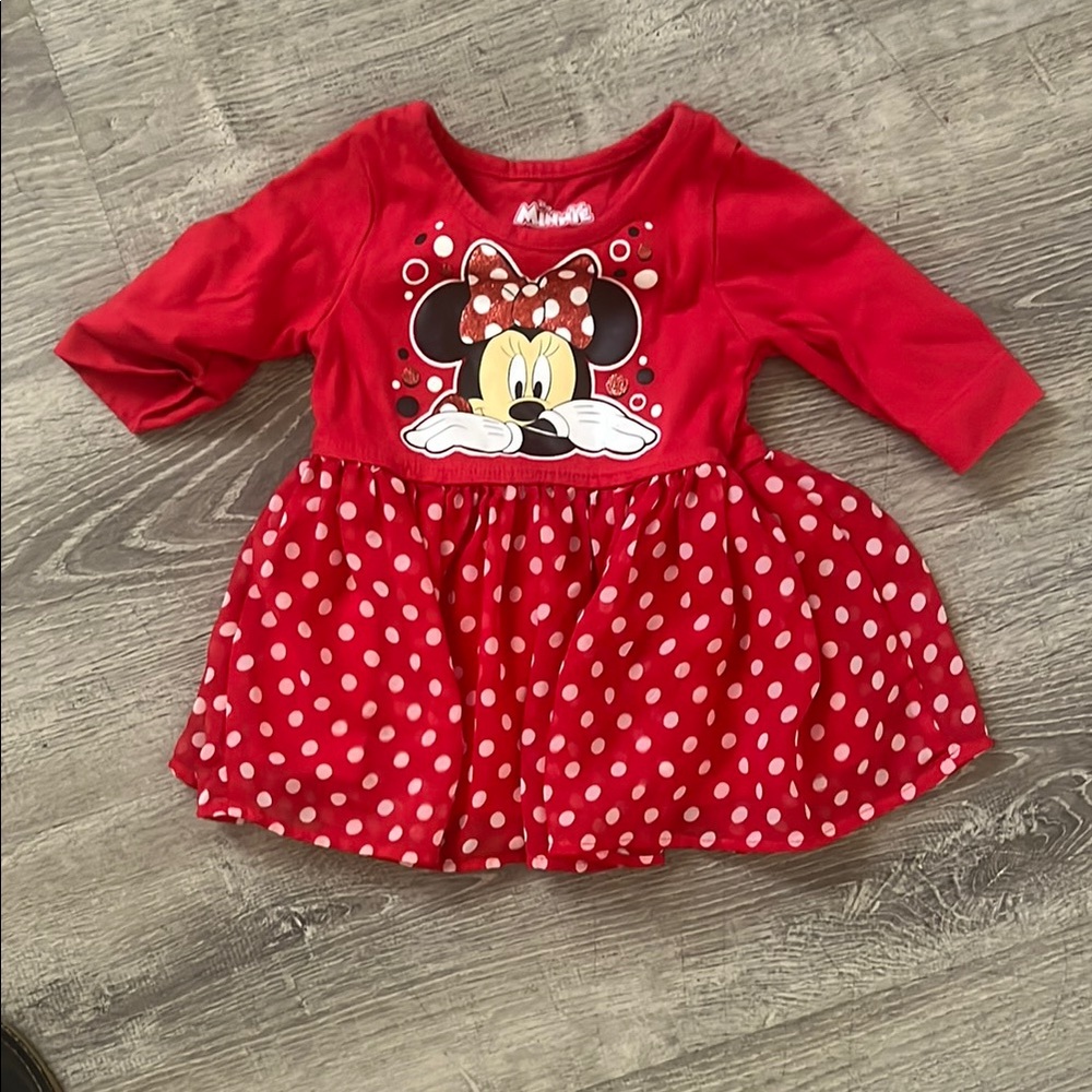 Disney Red Long Sleeve Crew Neck Top